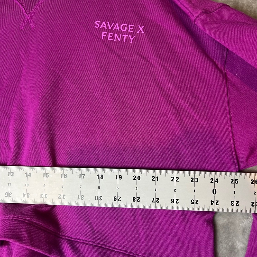Savage X Fenty‎ Cropped Sweatshirt Pullover Top Purple XL - Picture 5 of 7